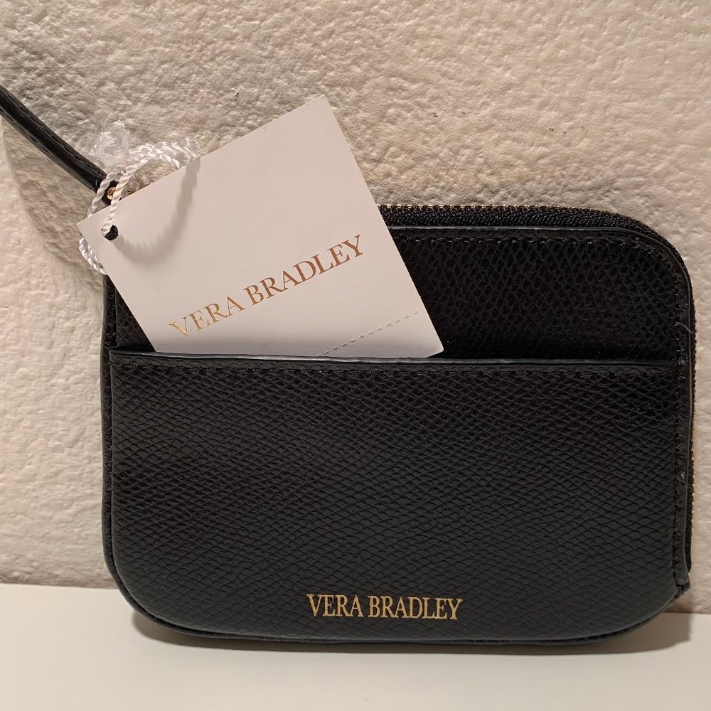 NWT Vera Bradley Leather Zip Card Case Mini Wallet